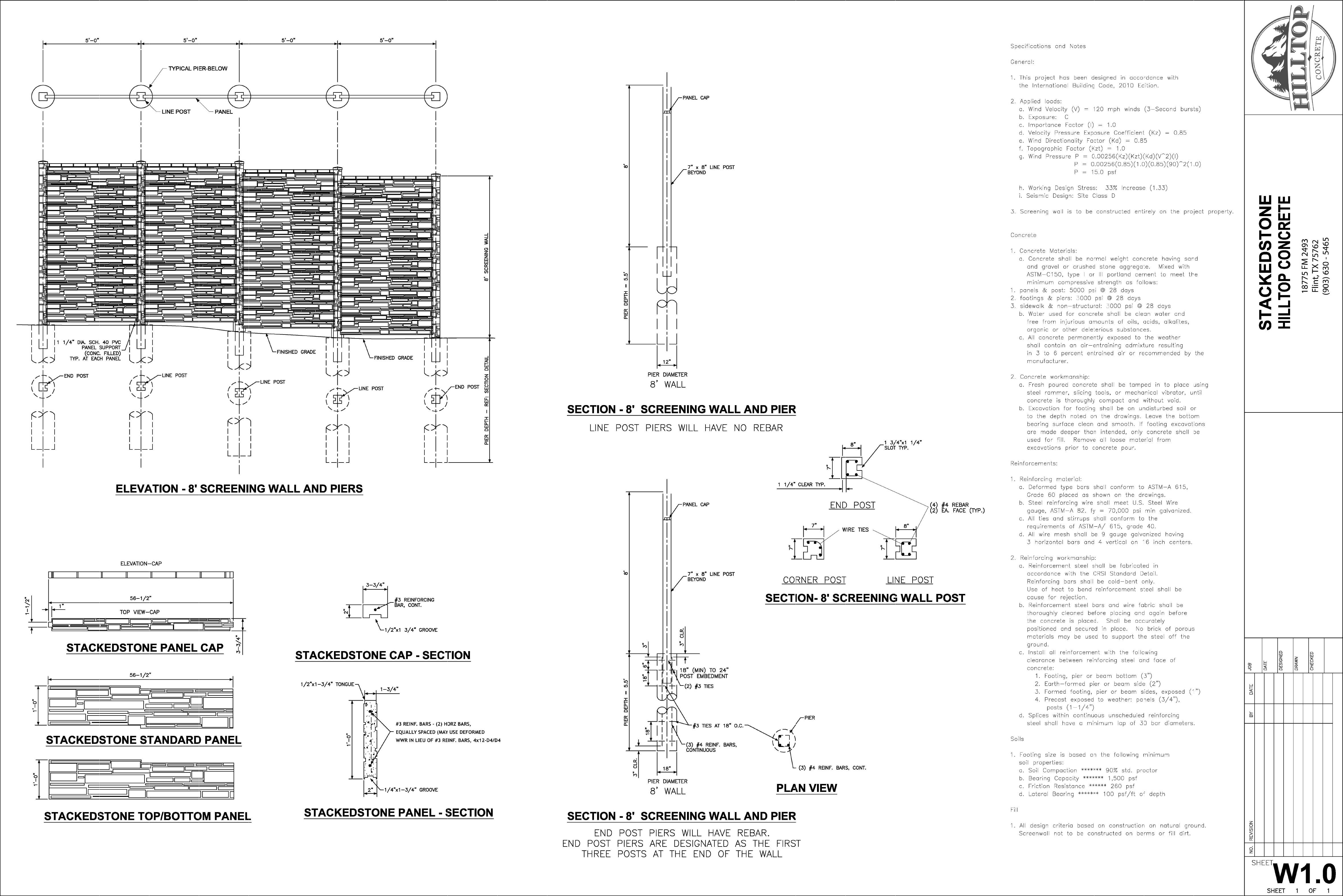 Concrete Fence Specifications